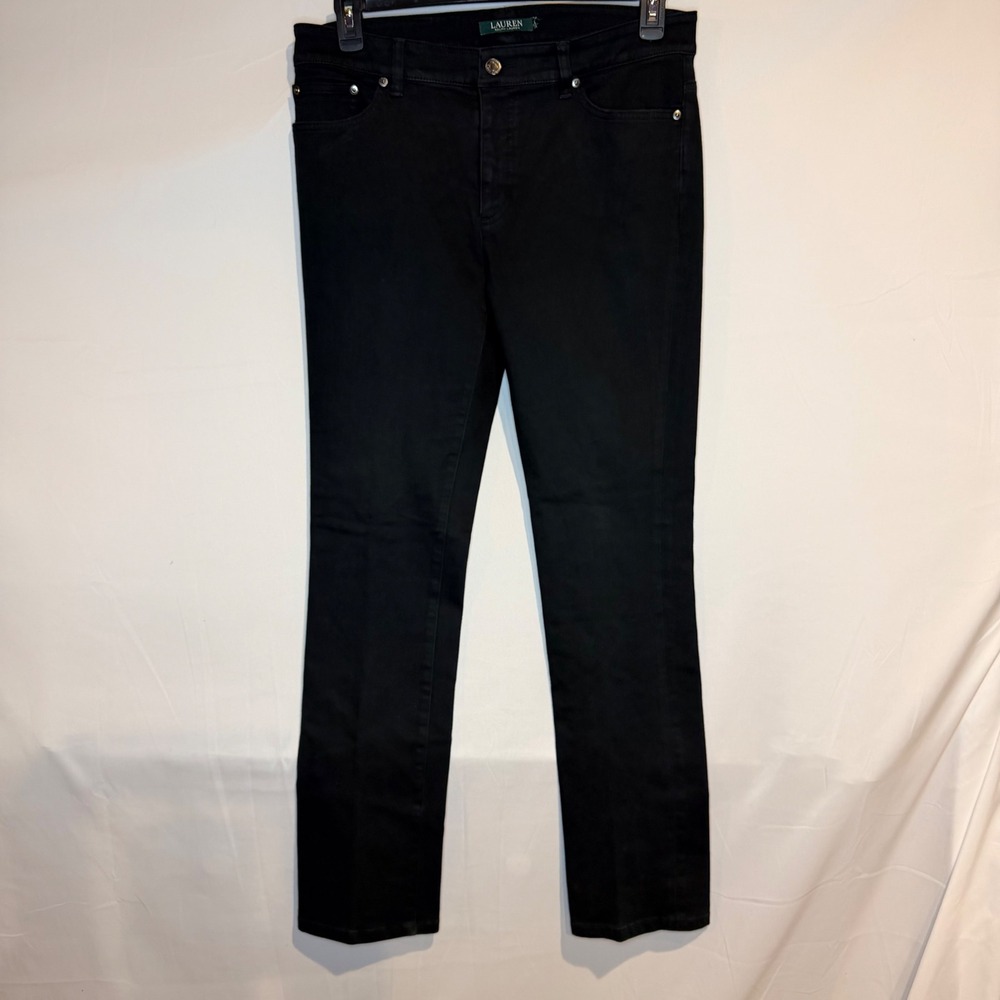 Lauren Ralph Lauren Womens Black Straight Leg Stretch Jeans Sz 6 RN41381